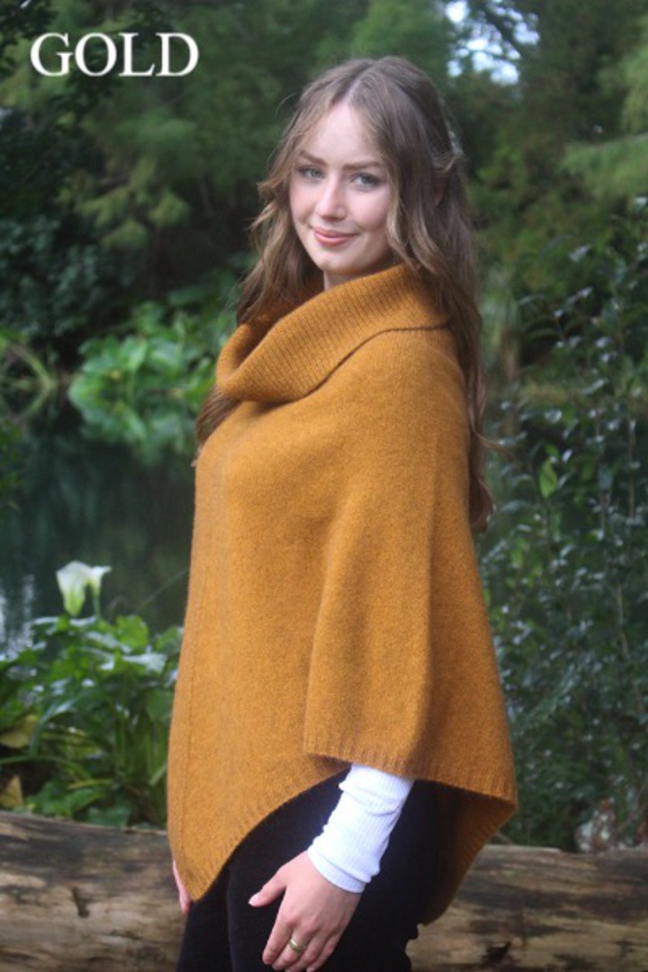Lothlorian Merino Possum Cowl Neck Poncho image 3